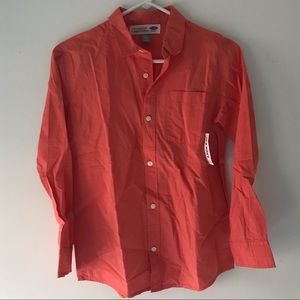 Coral boys button down shirt